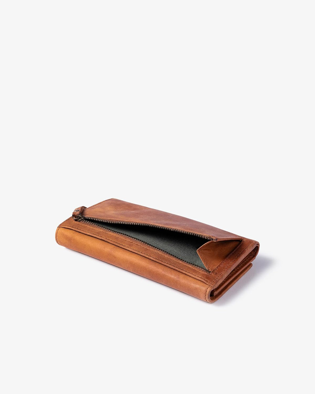 HOLZRICHTER BERLIN Geldbörse 4-3 (XL) Camel-Braun – geräumige Geldbörse, Portemonnaie aus Premiumled