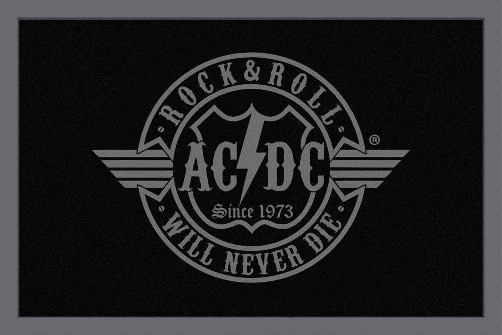 empireposter AC/DC - R´n´R Will Never die - Fussmatte, Grösse: 60 x 40 cm, Material Polypropylen