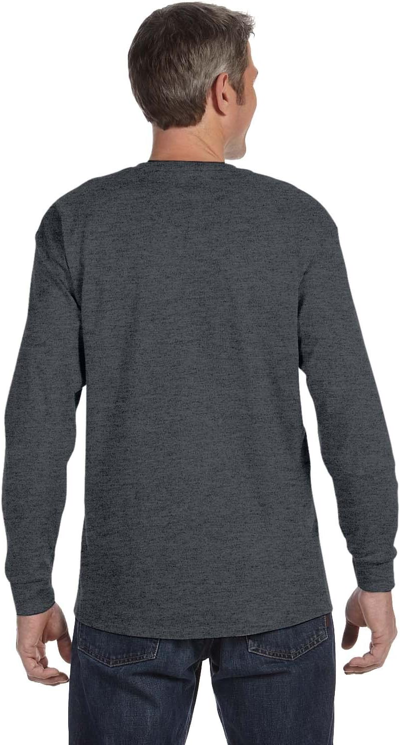Hanes 6.1 oz. Tagless ComfortSoft Long Sleeve T-Shirt XL Charcoal Heather, XL Charcoal Heather