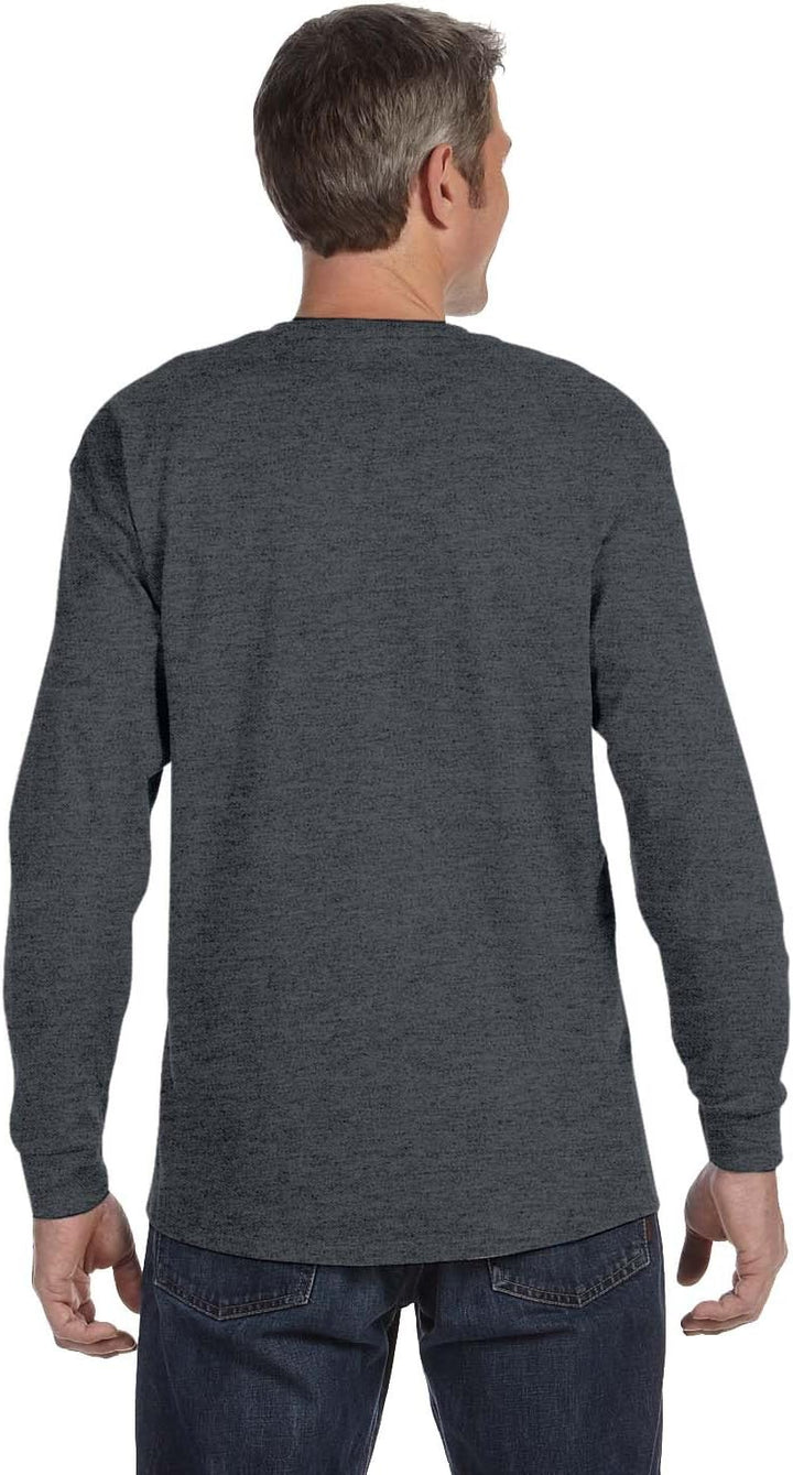 Hanes 6.1 oz. Tagless ComfortSoft Long Sleeve T-Shirt XL Charcoal Heather, XL Charcoal Heather