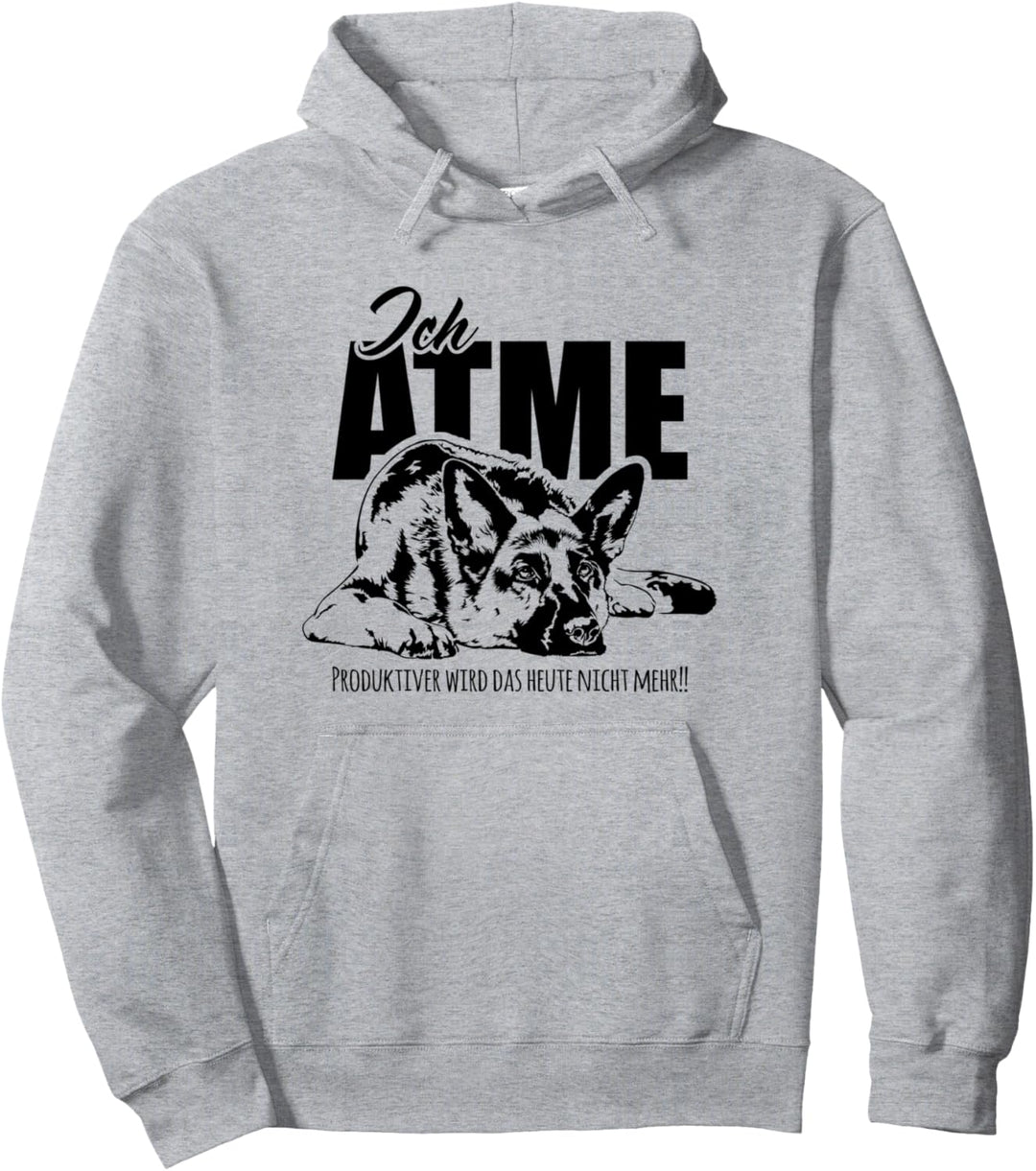 Lustiger Deutscher Schäferhund Ich Atme Hundespruch Hunde Pullover Hoodie