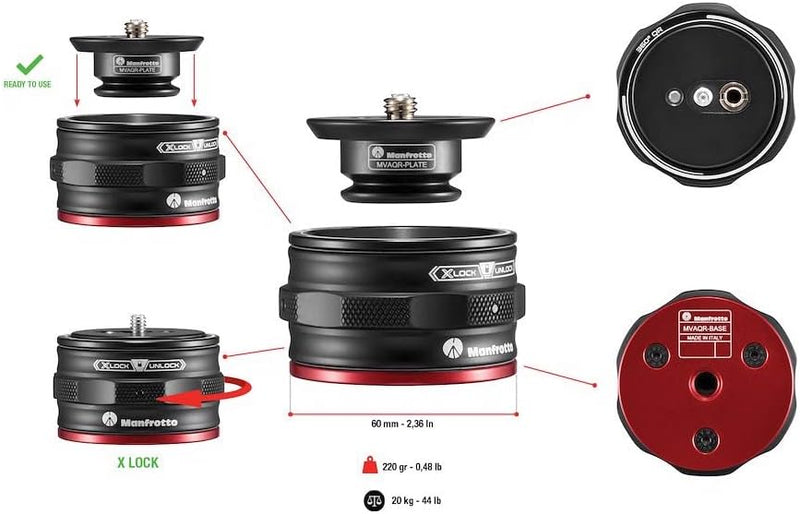 Manfrotto Move Quick-Release-System, Zubehör für Stative, Stabilisatoren, Motion Controls, Foto- und