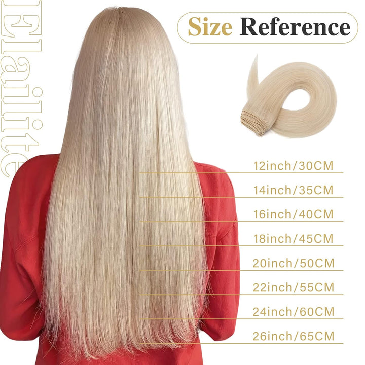 Elailite Clip in Extensions Echthaar, 8 Teile Set 18 Clips Haarverlängerung, Glattes Haarteil Natürl