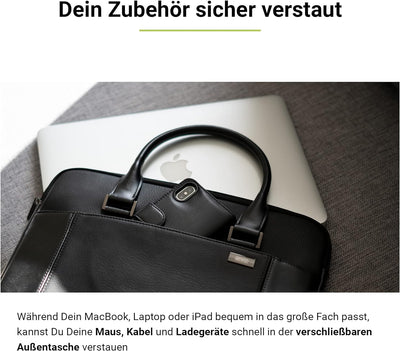 Artwizz Leather Bag - Ledertasche für [MacBook Air Pro 13 14 15 16 Zoll] - Notebook Tasche mit Zubeh