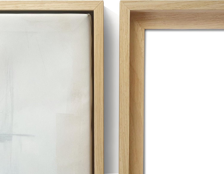Artnova Schwebe-Leinwand 40 x 50 cm (Holzfarbe) - Holzrahmen montiert mit Aufhängeset - Stabiler Rah