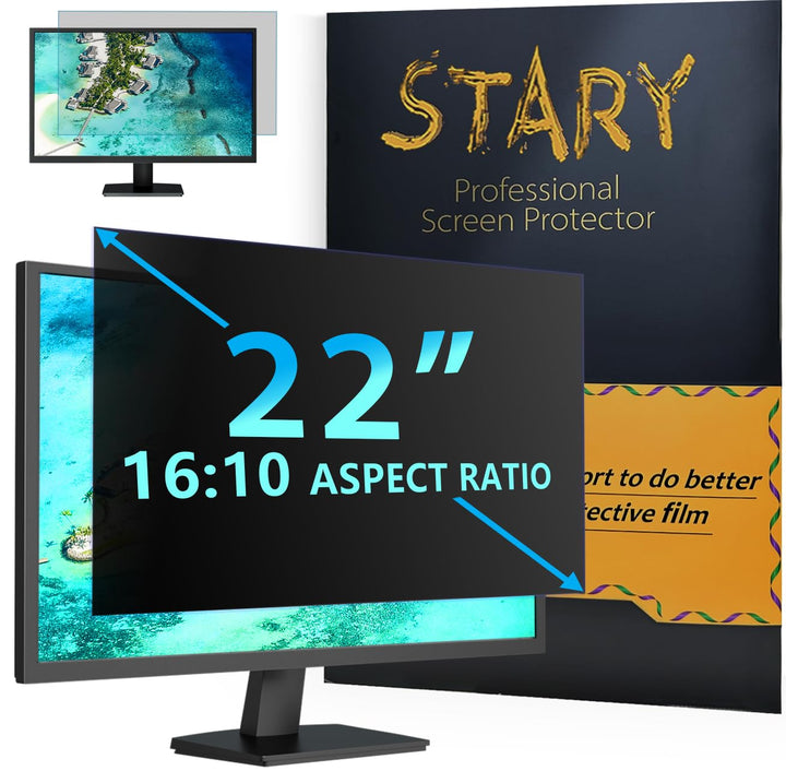 STARY Computer Sichtschutzfilter 22 Zoll 16:10 Seitenverhältnis - Blaulicht Blendfrei Abnehmbare 22"