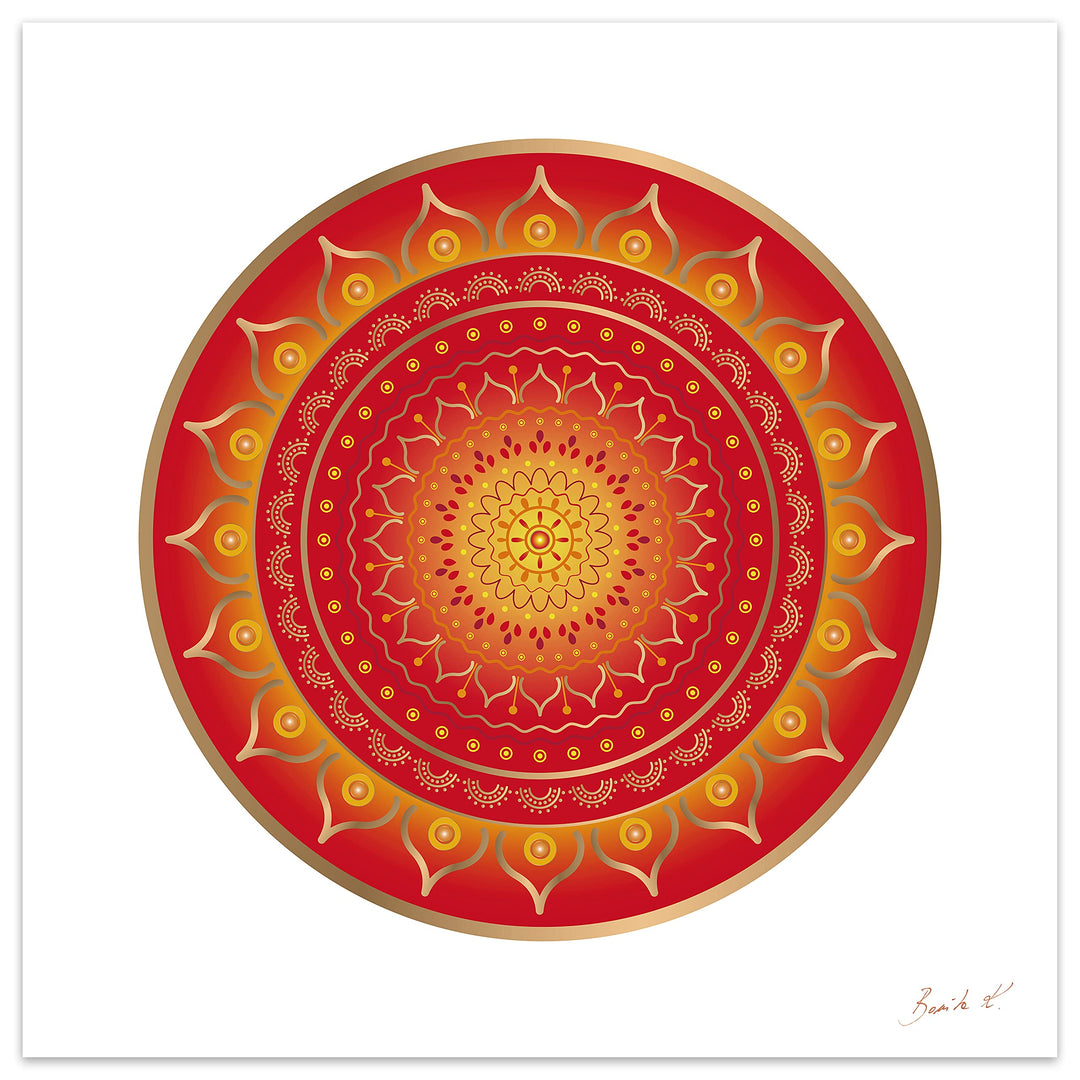 ideenNest | Linie Gea, Acrylglasbild (70 x 70 cm), Wandbild gross, Tiefenmandala, Balsam für deine P