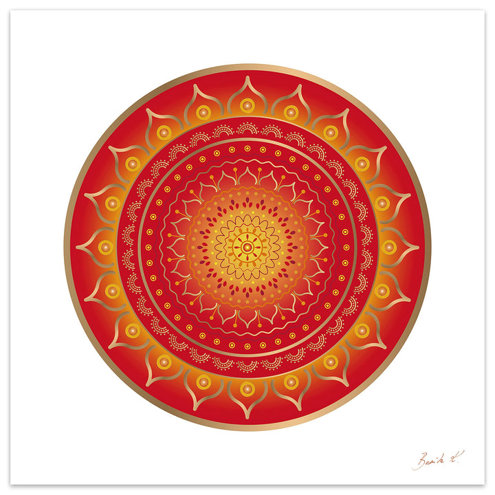 ideenNest | Linie Gea, Acrylglasbild (70 x 70 cm), Wandbild gross, Tiefenmandala, Balsam für deine P