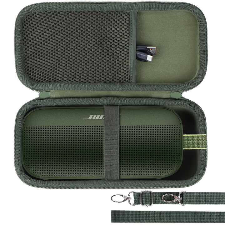 Hart Schutz Hülle Etui für Bose SoundLink Flex (2 Gen) / Flex Tragbarer Lautsprecher Armeegrün Etui