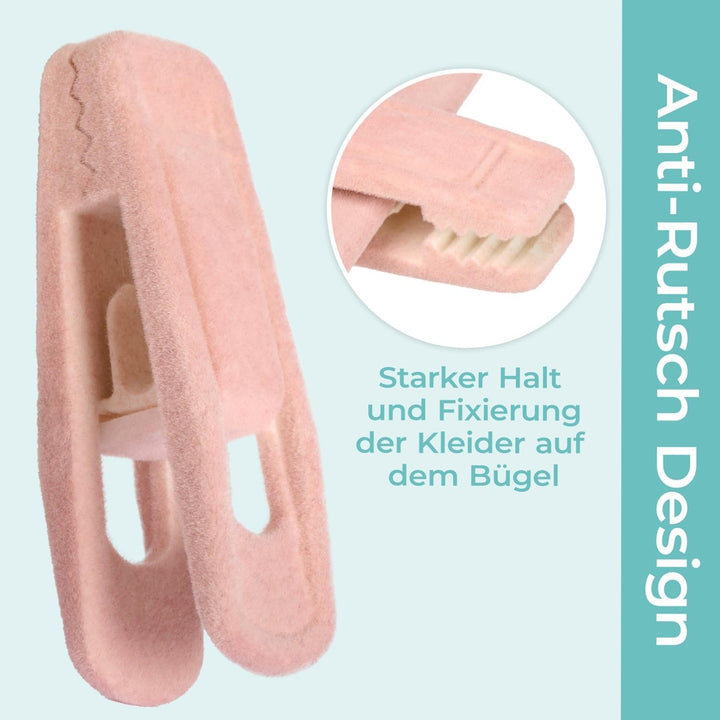 Blumtal Kleiderbügel Samt 30 Stück mit Clips - Bügel Samt 360° drehbar und robust - platzsparende Kl