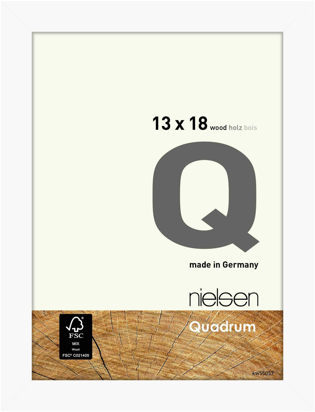 nielsen Bilderrahmen, 13 x 18 cm, Holz, Reinweiss, Fotorahmen zum Auftstellen und Aufhängen im Hoch-