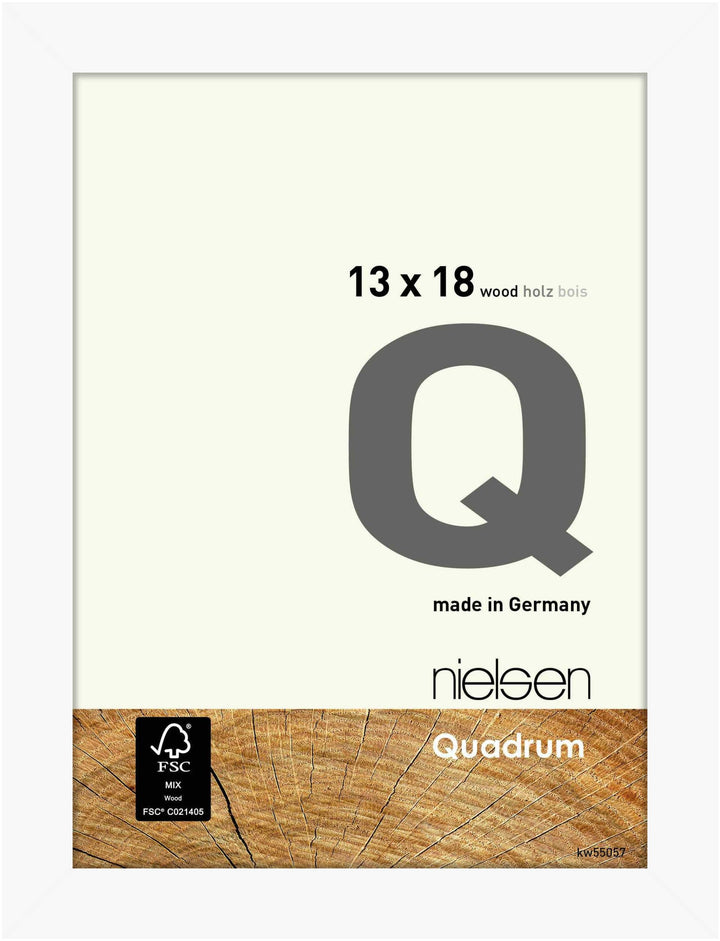 nielsen Bilderrahmen, 13 x 18 cm, Holz, Reinweiss, Fotorahmen zum Auftstellen und Aufhängen im Hoch-