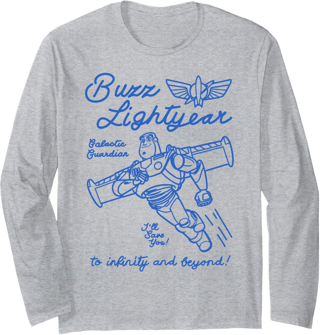 Disney Pixar Toy Story Buzz Lightyear Outline Poster Langarmshirt