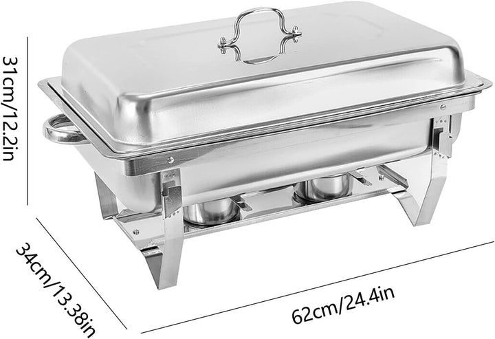 9L Warmhaltebehälter Speisewärmer Edelstahl, Buffetwärmer Faltbarer,Catering-Wärmer-Set,Fassungsverm