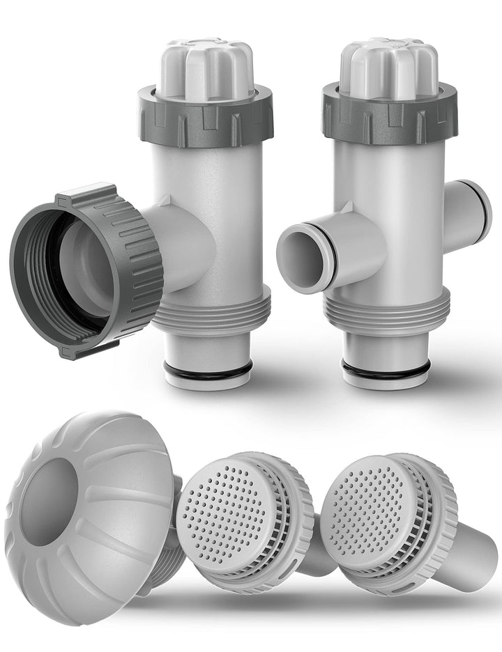 POOLHACKER Poolfilter-Set (Kolbenventil, Kolbenventil, Abzweigrohr, Abluftsieb, 1 ¼ Zoll, Einlassdüs