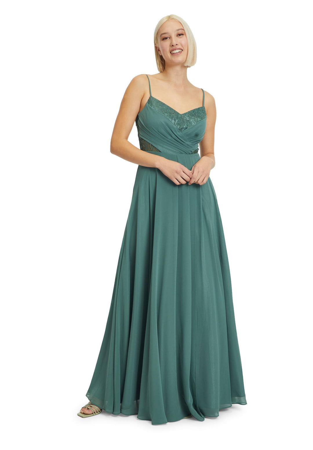 Vera Mont Damen Abendkleid mit Spitze 34 Dark Forest, 34 Dark Forest