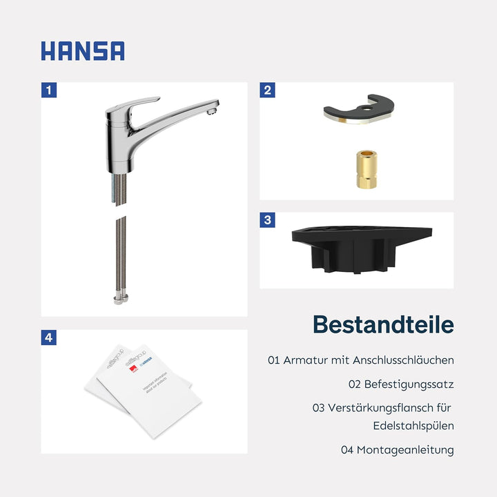 Hansa 01142283 Hansamix Spültisch-Einhand-Einlochbatterie, Chrom