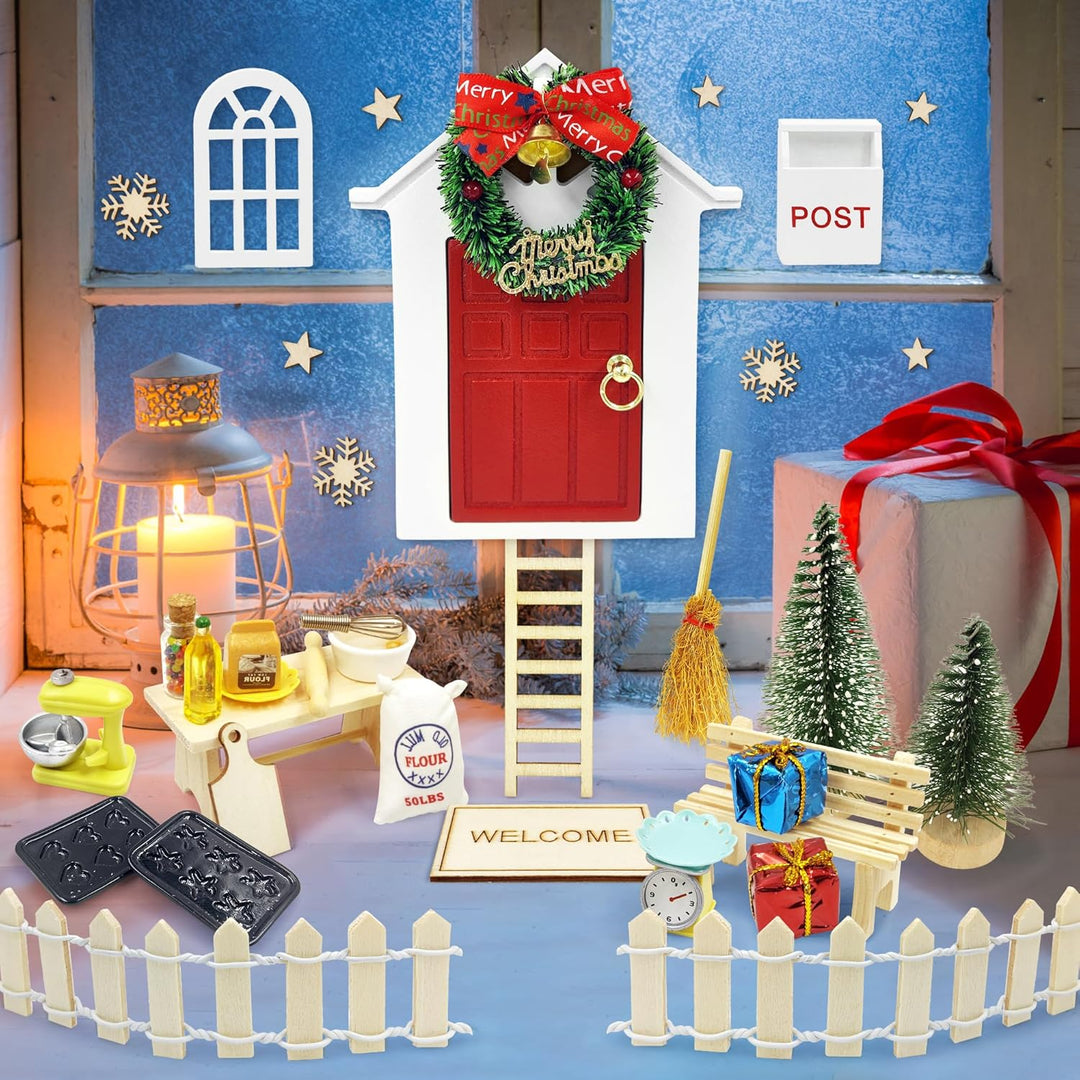 LYLIDIA 60 Stück Wichtel Zubehör Weihnachten Wichteltür Set Wichtel Baustelle Komplettset Niedlich W