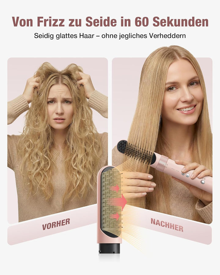 6-in-1 Hairstyler, Airstyler, Lockenstab, 110000 U/Min Hochgeschwindigkeit Lonen Föhn Locken oder Gl