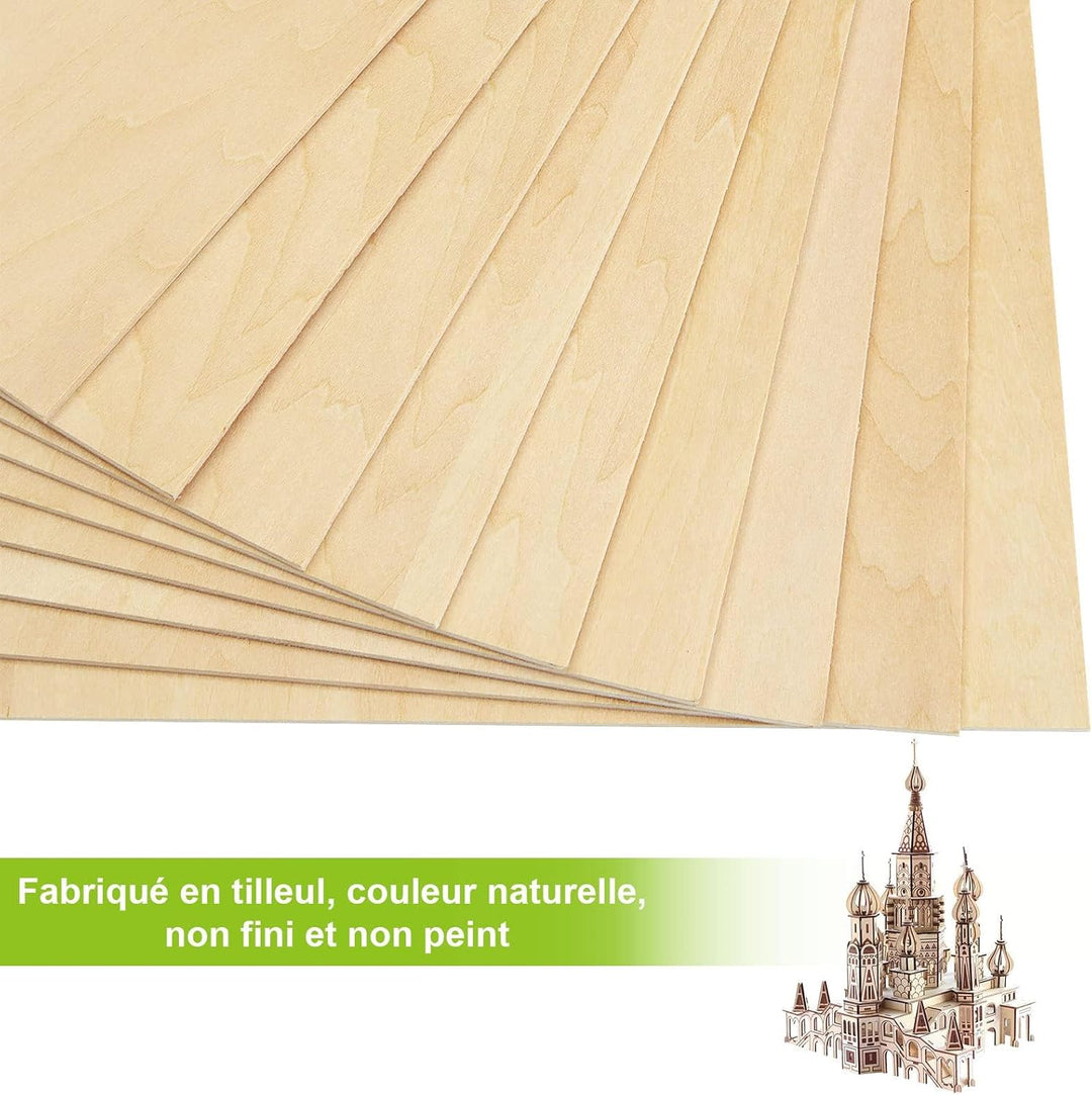 ASelected 15 Stücke Sperrholzplatte Holz 300 * 210 * 3MM - A4 Lindenholz Sperrholz Platte Für Laserp