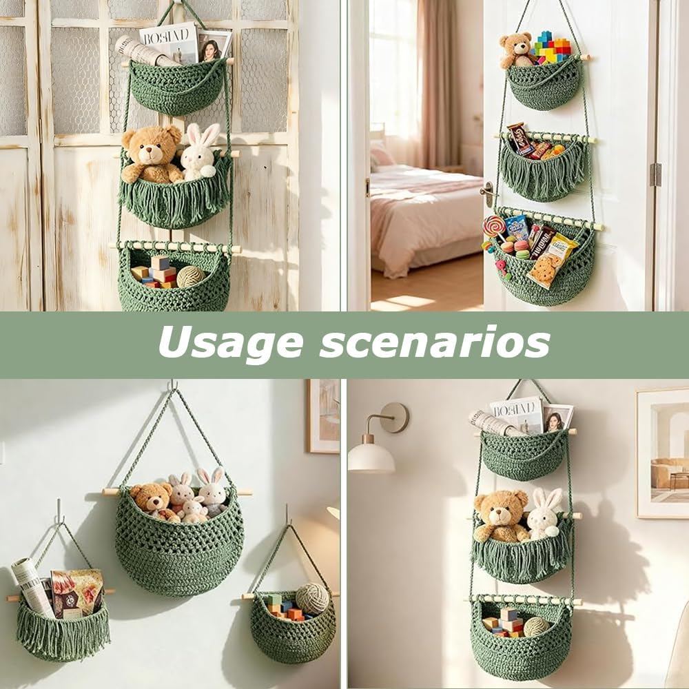 Hängender Organizer Wand, 3 Stufiger Hängeorganizer Organizer Wand Organizer, Boho Decorative Hangin