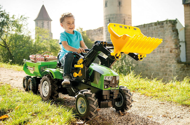 Rolly Toys 122240 - Anhänger / rollyHalfpipe Deutz (Zweiachsenanhänger mit Kippfunktion, für Kinder