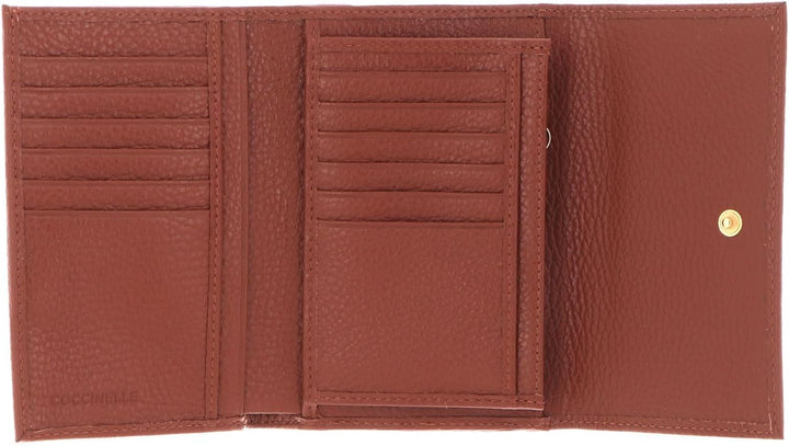 COCCINELLE Metallic Soft Wallet Grainy Leather Brule
