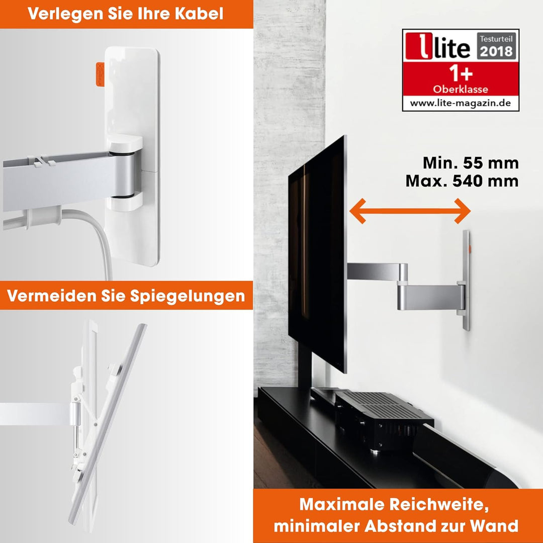 Vogel's WALL 3245 schwenkbare TV Wandhalterung für 32-55 Zoll Fernseher, max. 20 kg schwenkbar bis z