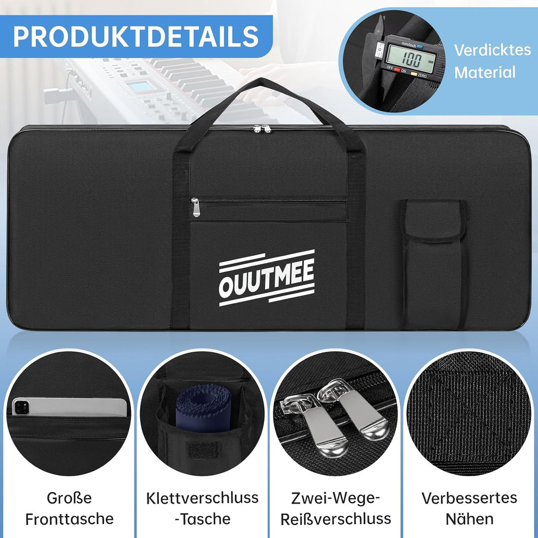 61 Keyboard Tasche Zwei Möglichkeiten Zum Tragen,103 x 40 x 13 cm Keyboard Piano Tasche,600D Waterpr