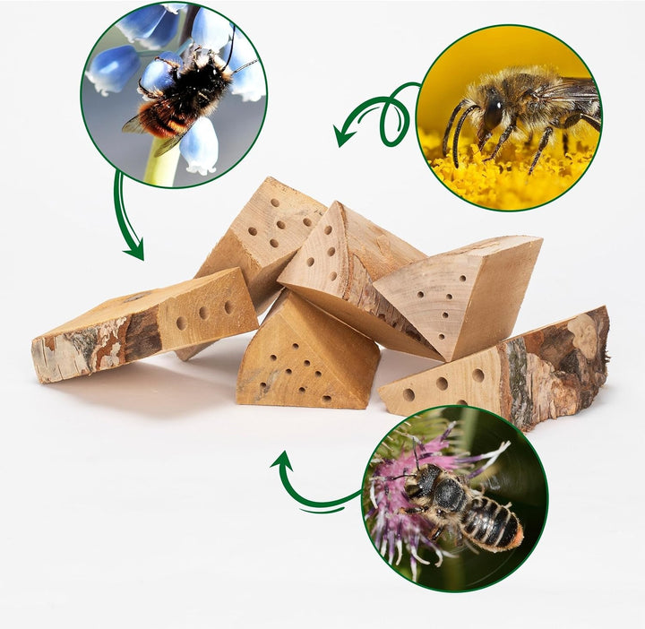GARDIGO® Nistholz Nachfüllpack - 6 Stück | Insektenhotel Füllmaterial für Bienenhotels | Nisthölzer