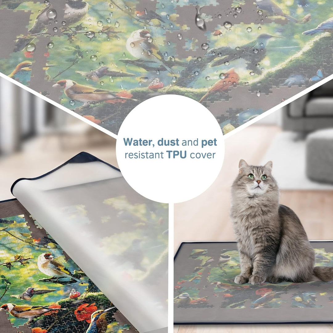 Tektalk Puzzle Board, tragbare Puzzlematte mit staubdichter Abdeckung zur Aufbewahrung von Puzzles,