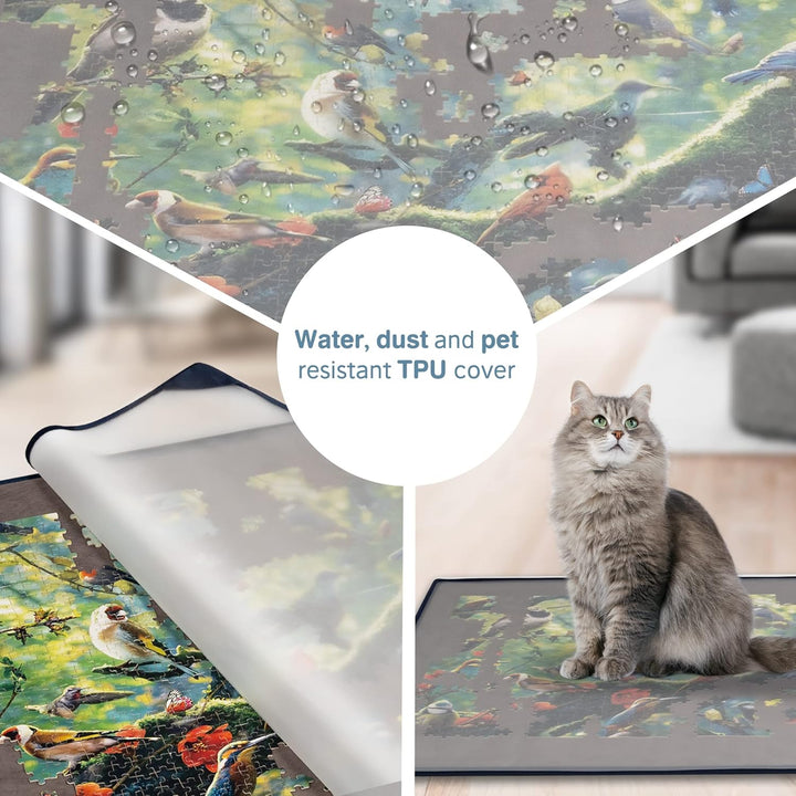 Tektalk Puzzle Board, tragbare Puzzlematte mit staubdichter Abdeckung zur Aufbewahrung von Puzzles,
