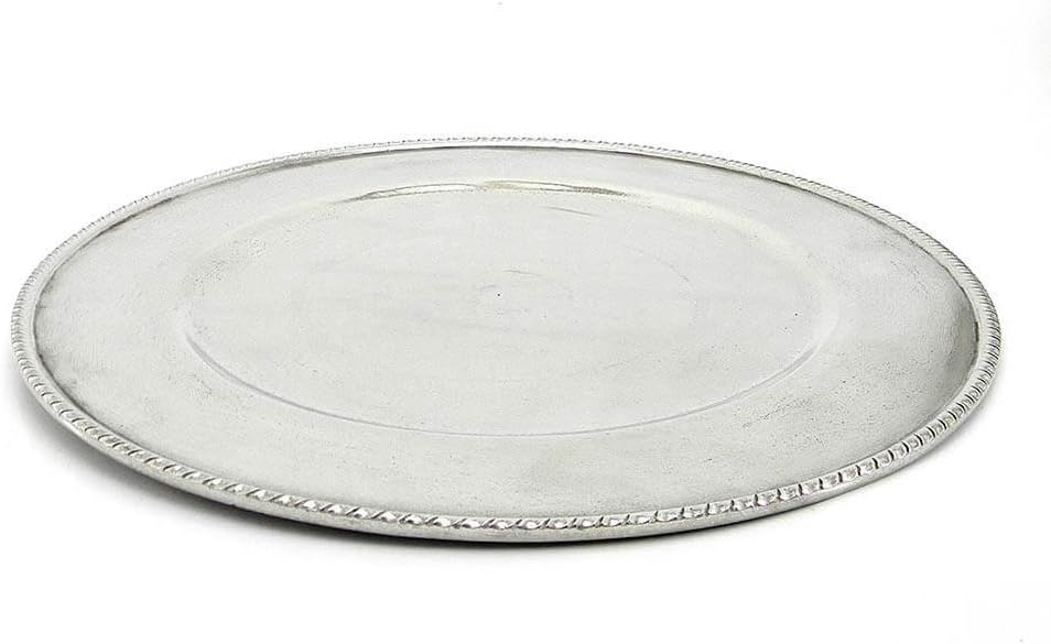 Platzteller aus Zinn mit klassischem Dekor handgefertigt