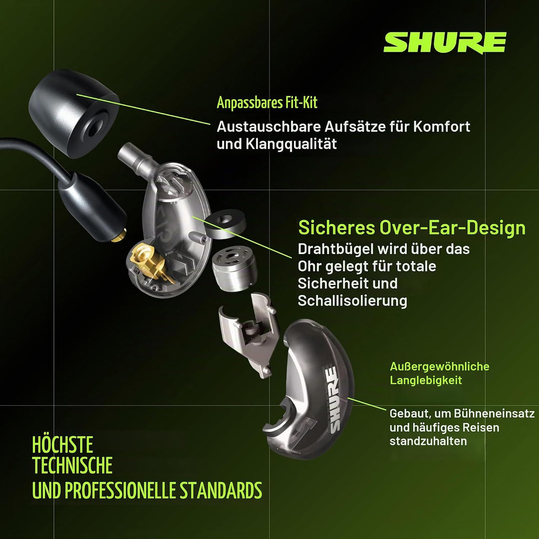 Shure SE215-K, In-ear Kopfhörer/Ohrhörer, schwarz, Premium, Sound Isolating, Geräuschunterdrückung,