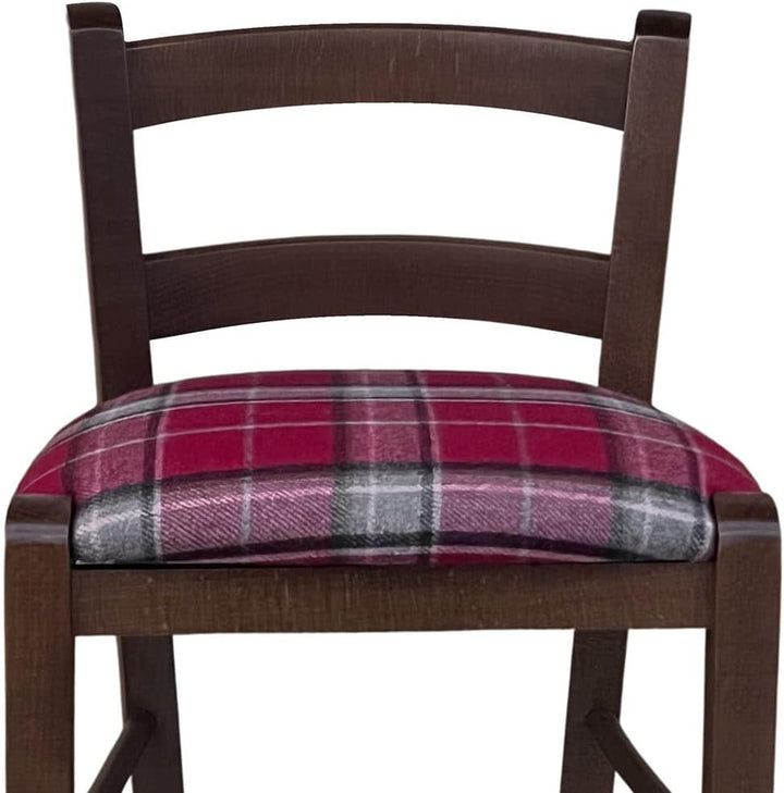 Hocker aus Massivholz mit Sitzfläche aus Stroh, Höhe 67 cm, vom Erde neu montiert