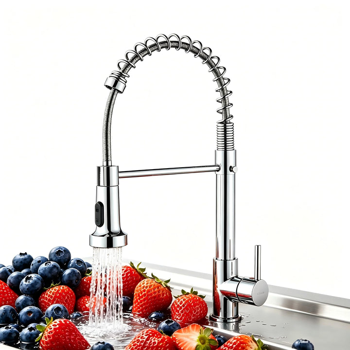 Wasserhahn Küche,Hochdruck Küchenarmatur mit Herunterziehen Brause Armatur, Mischbatterie Küchenarma