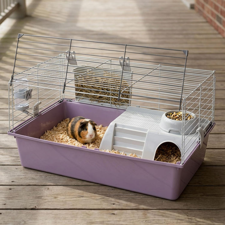Ferplast Meerschweinchenkäfig, Kleintierkäfig, CAVIE 15 Kleintierzubehör inklusive, 70 x 47 x h 38 c