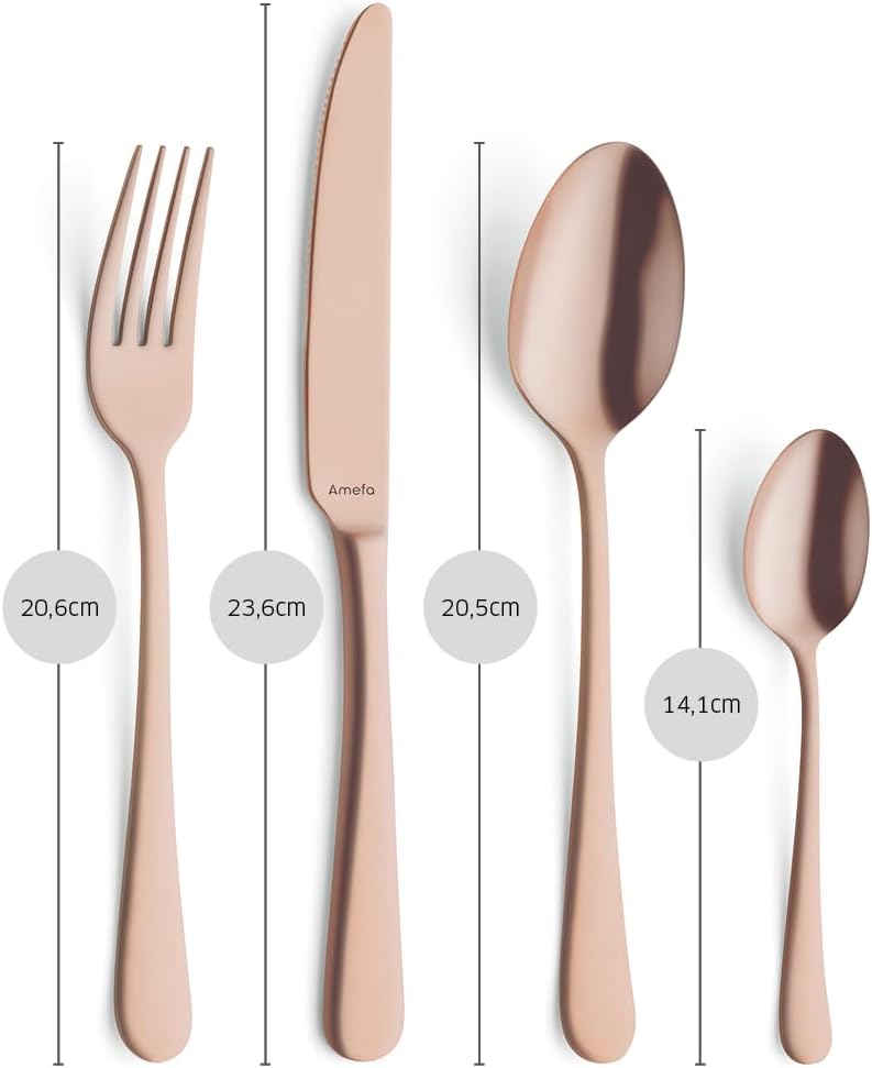AMEFA AUSTIN Besteck Set 4 Personen (kupfer) | 16-teilig | PVD-veredelt | mattiertes Besteckset 4 Pe
