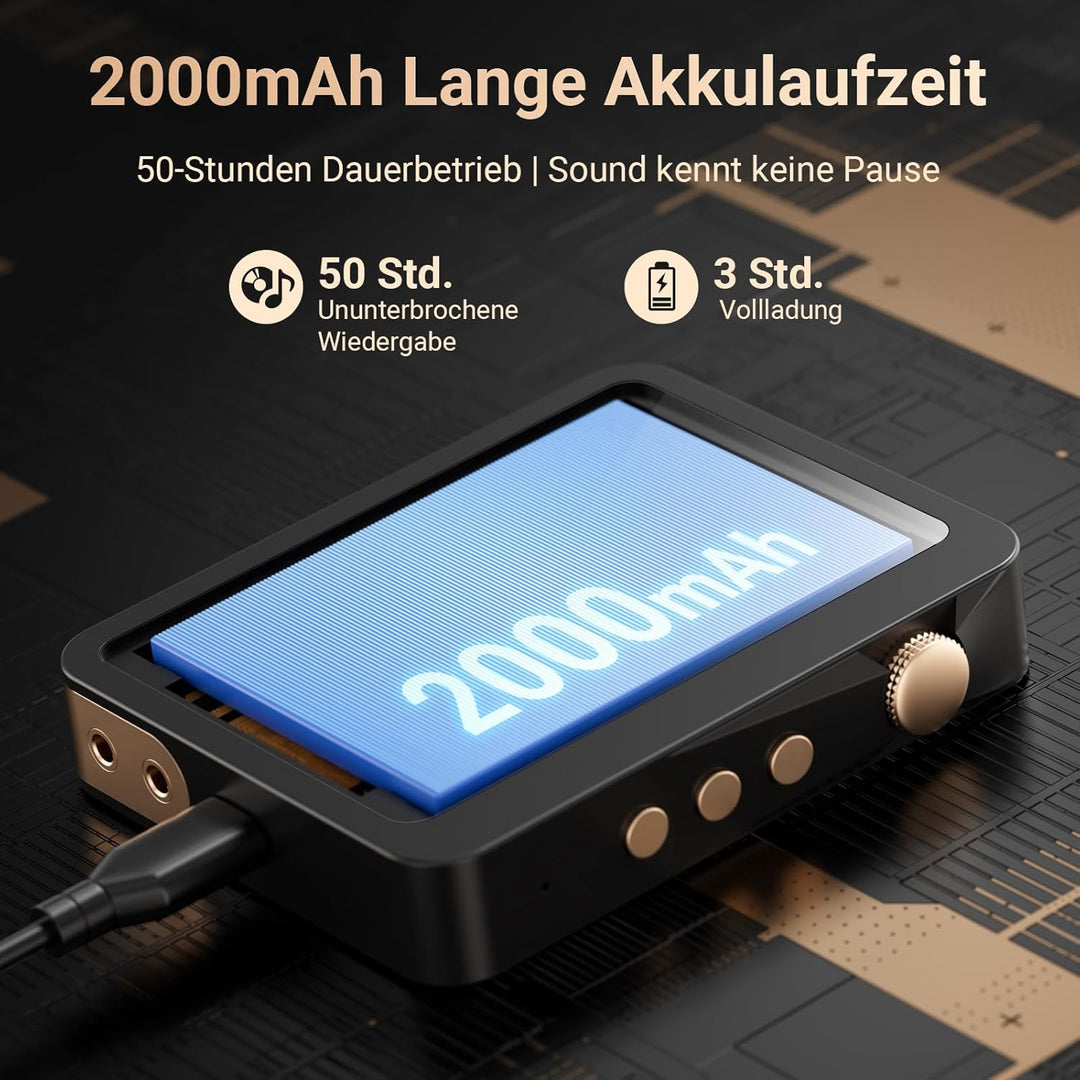 MECHEN 128GB Hi Res MP3 Player mit Bluetooth 5.3, Verlustfreier Hochauflösender Digitaler Ton, DSD D