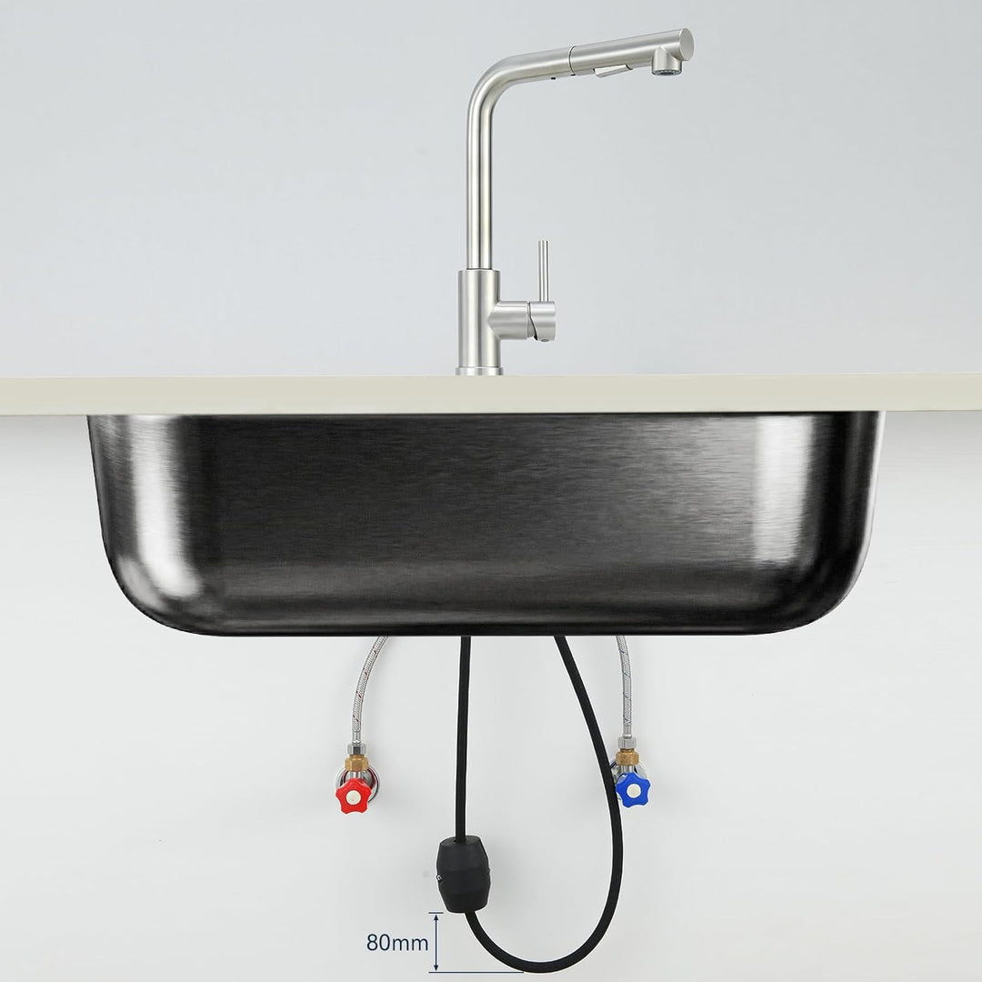 Wasserhahn Küche Ausziehbar, Küchenarmatur mit Brause 2 Modus, Hochdruck Mischbatterie Spültischarma