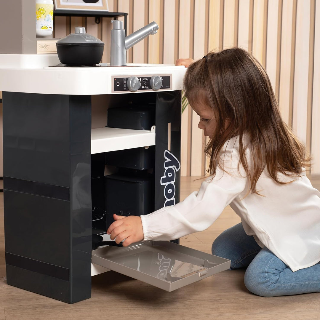 Smoby - Tefal Studio Küche – Spielküche für Kinder mit vielen Funktionen, Töpfen, Pfannen, Küchenbes