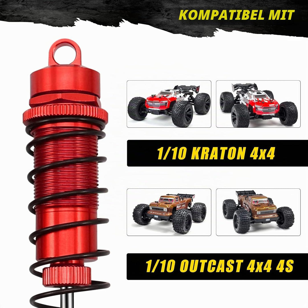 RCAWD RC Auto Stossdämpfer mit grosser Bohrung mit Feder für ARRMA 4S Kraton &amp; Outcast Upgrades, 1/1