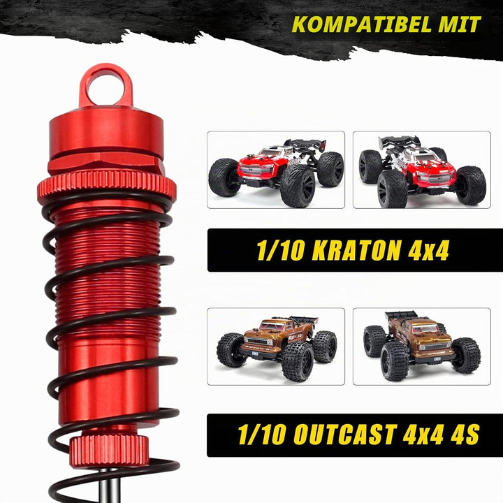 RCAWD RC Auto Stossdämpfer mit grosser Bohrung mit Feder für ARRMA 4S Kraton &amp; Outcast Upgrades, 1/1
