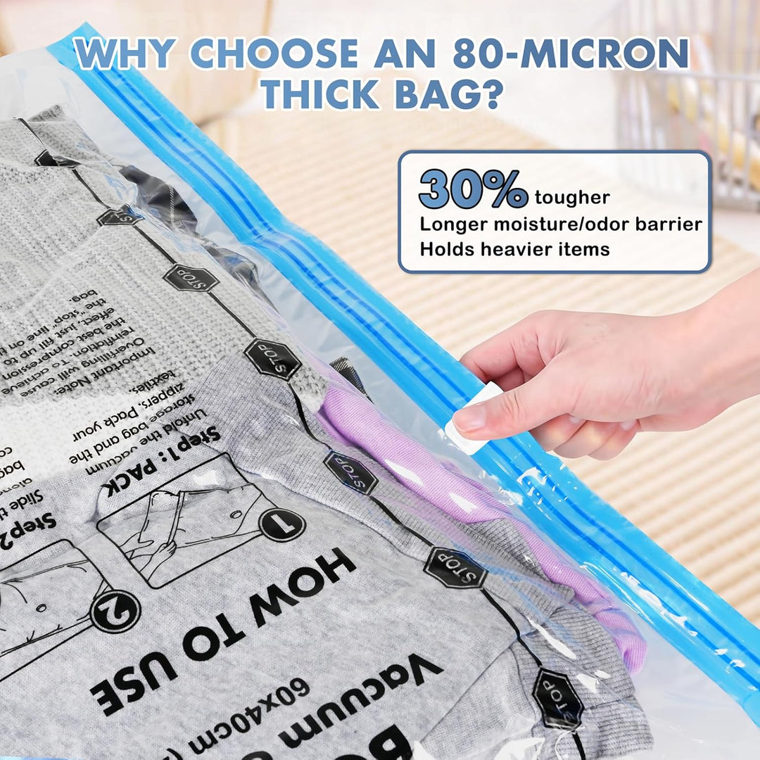 BoxLegend Reise Vakuumbeutel mit Elektropumpe 6 Stück Vakuum Aufbewahrungsbeutel 2S+2XS+2XXS Vakuum