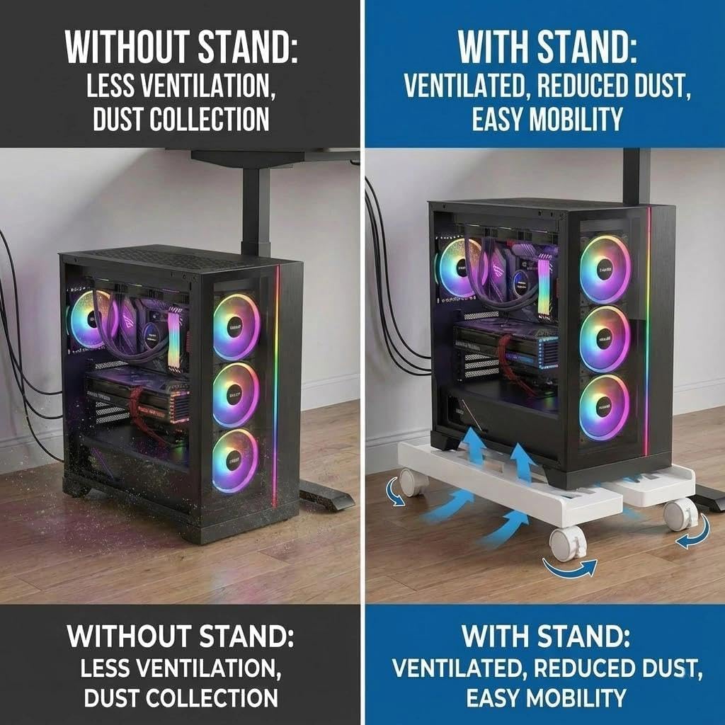 PC-Tower-Computerständer, universellen CPU-Ständer mit Vier Rädern, Computer-Desktop-Ständer, CPU-Wa