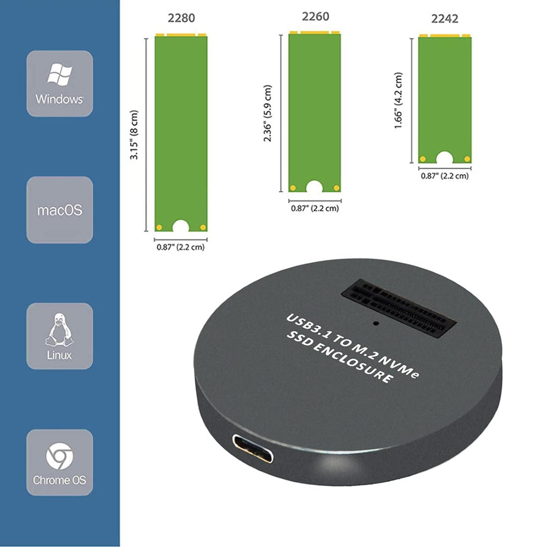 Chenyang CY Type C USB 3.1 USB C zu M.3 NVME M-Schlüssel NGFF SSD Externer PCBA Konveteradapter Vert