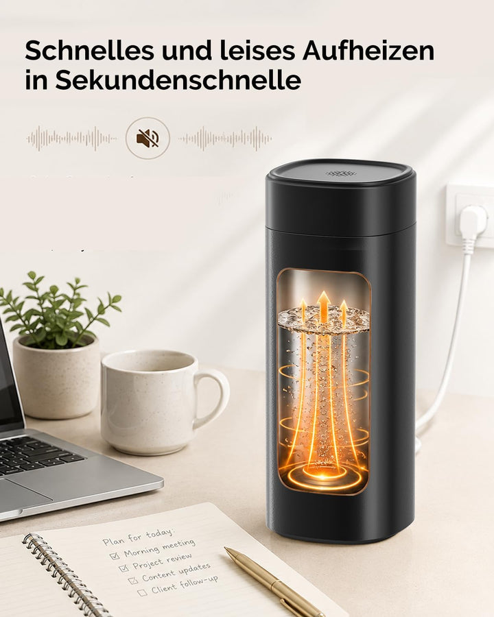 Maestri House Wasserkocher Klein 550ml, 6-in-1 Reisewasserkocher, Schwarzer Wasserkocher, Schnelles