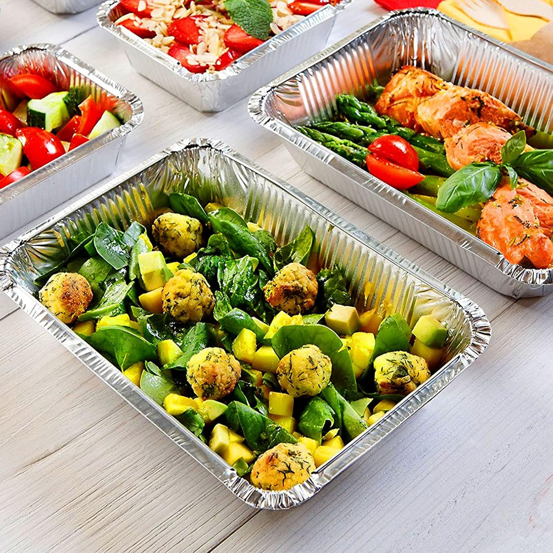 SENENQU 30 Stück Grill Aluschalen Gross 2200ML, Grillschalen Aluminium 31,5 x 21 x 5 CM, Einweg Alum