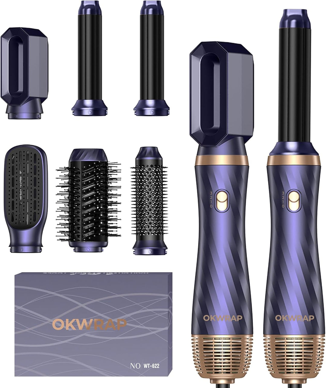 Hair Styler OKWRAP Airstyler set 6 In 1 Mit Rundbürstenföhn Haarstyler Warmluftbürste Thermal Brush