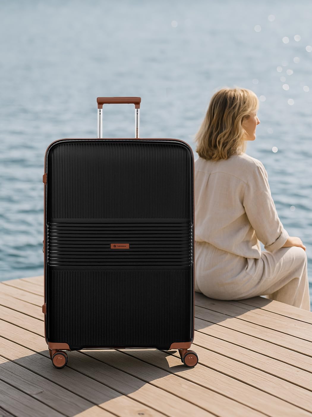 Eco Edition nachhaltiges Hartschalen Koffer-Set 3-teilig | Trolleys mit Dehnfalte erweiterbar um 6 c